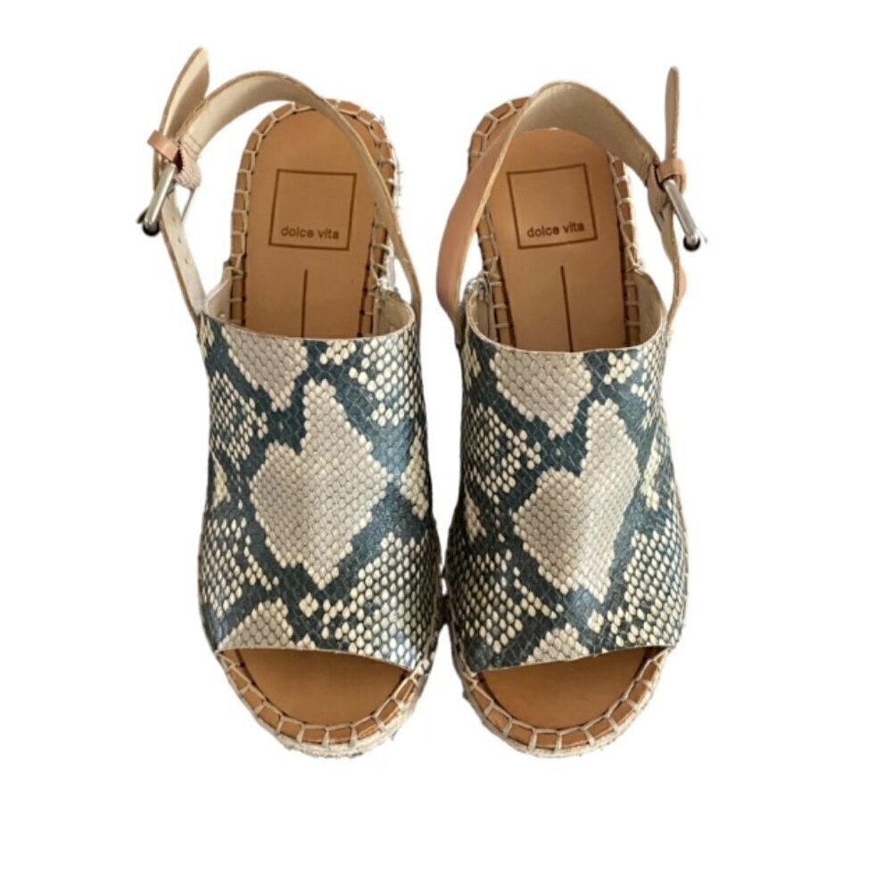Dolce Vita Snake Print Wedge Sandal 6.5 - Picture 2 of 7